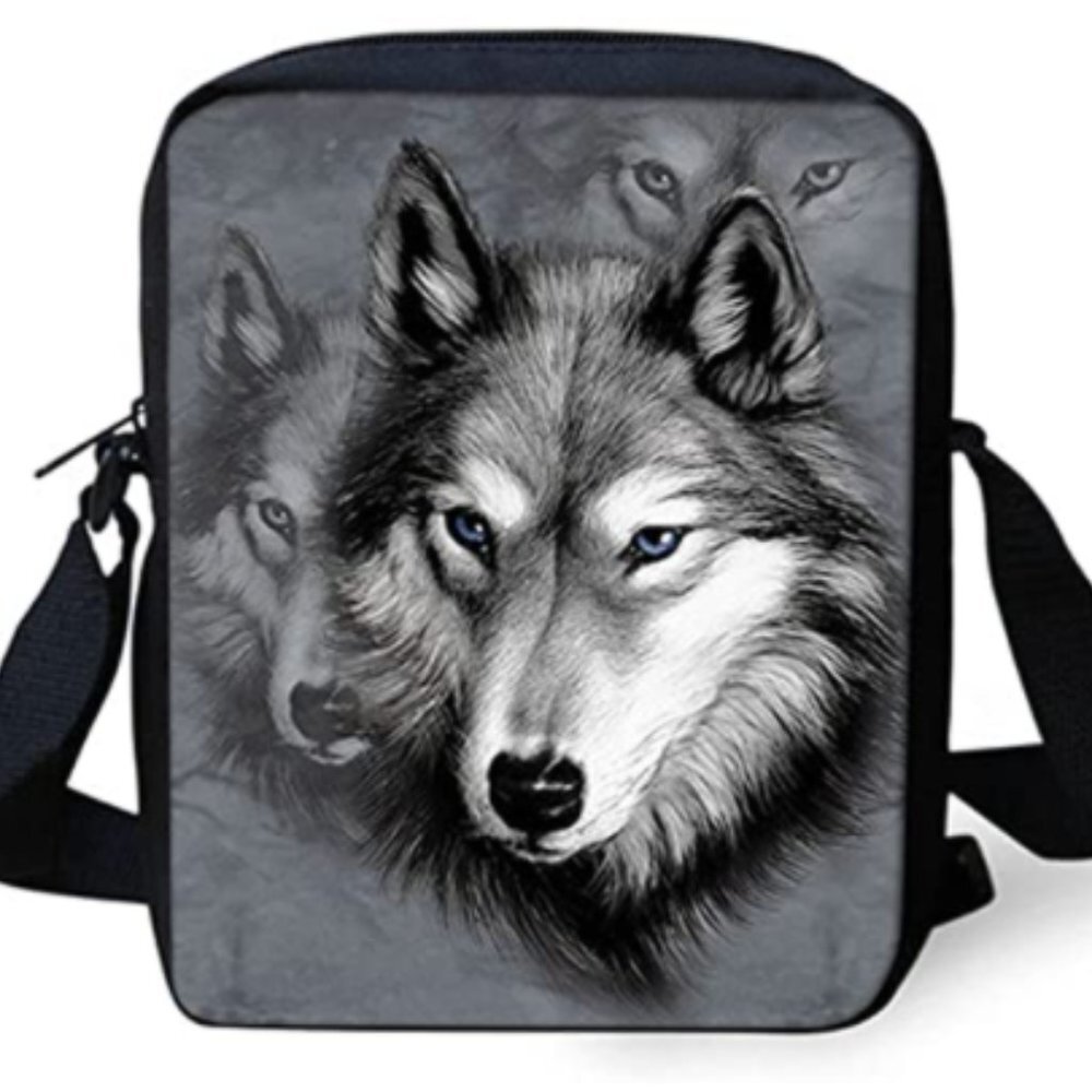Grey Wolf Crossbody Bag